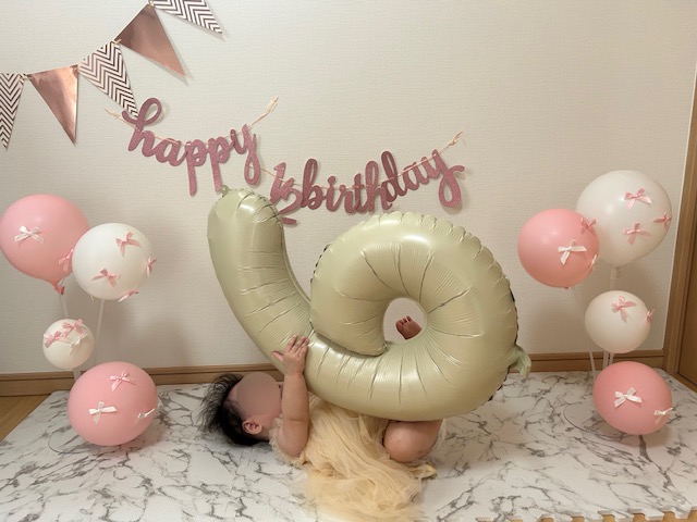 生後6か月 ハーフバースデー 自宅フォト